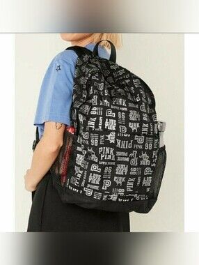 Pink Collegiate Backpack Pink Logo